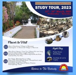 Study Tour- Mizo Department 15-18 March 2023