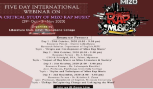 Five Day International Webinar on ‘A Critical Study on Mizo Rap Music’