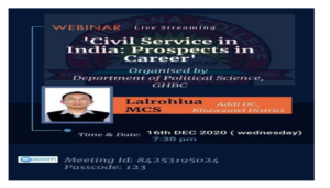 State Level Seminar on Civil Service in India: Prospect for a Career,