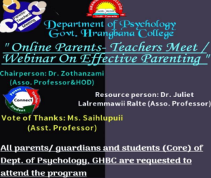 Online Parents-Teachers Meet/Webinar on Effective Parenting